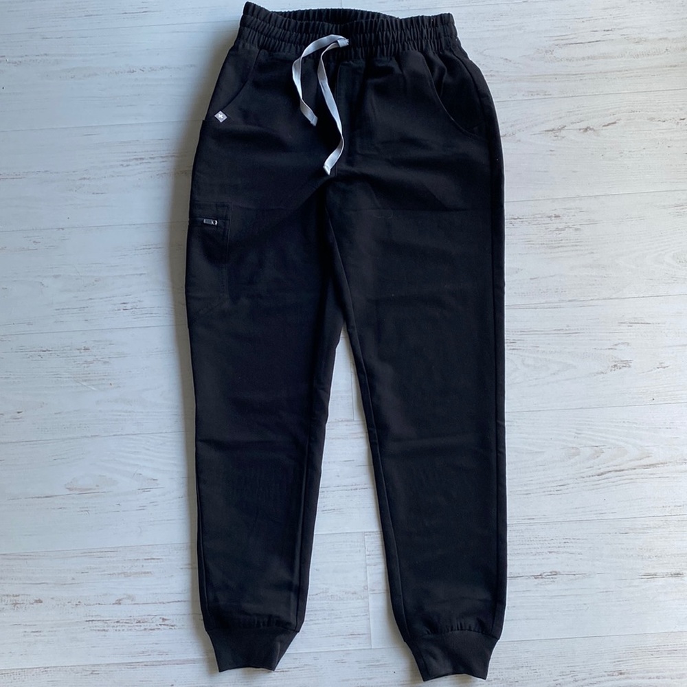 Figs high waisted black scrubs